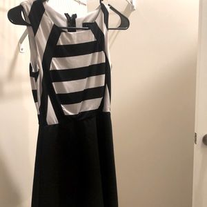 Black and white striped dress